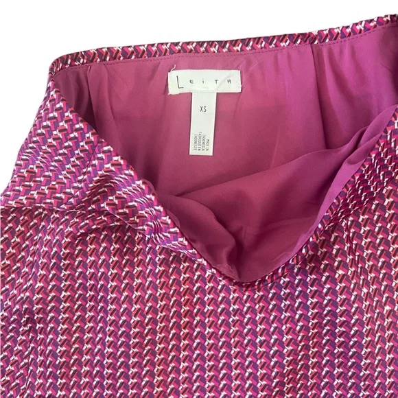 Anthropologie Leith Bias Pink Plumier Frances Geo Print MIDI Skirt - Picture 6 of 6